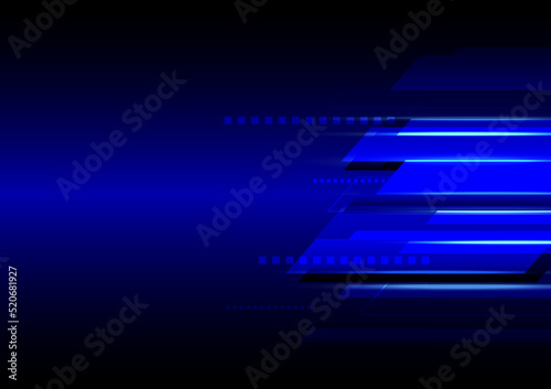 Wallpaper Mural Illustration or vector of blue rectangle geometric abstract engineering technology background, communication and innovation concept Torontodigital.ca