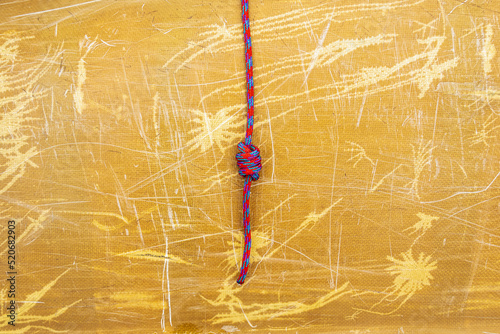 Fotografía A stopper knot tied in braided line.  Dressed.  Room for text.