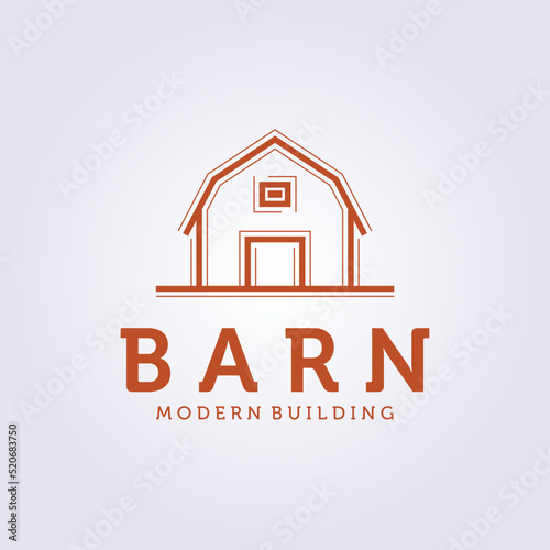 minimalist modern barn logo exclusive and premium barn logo vector illustration design