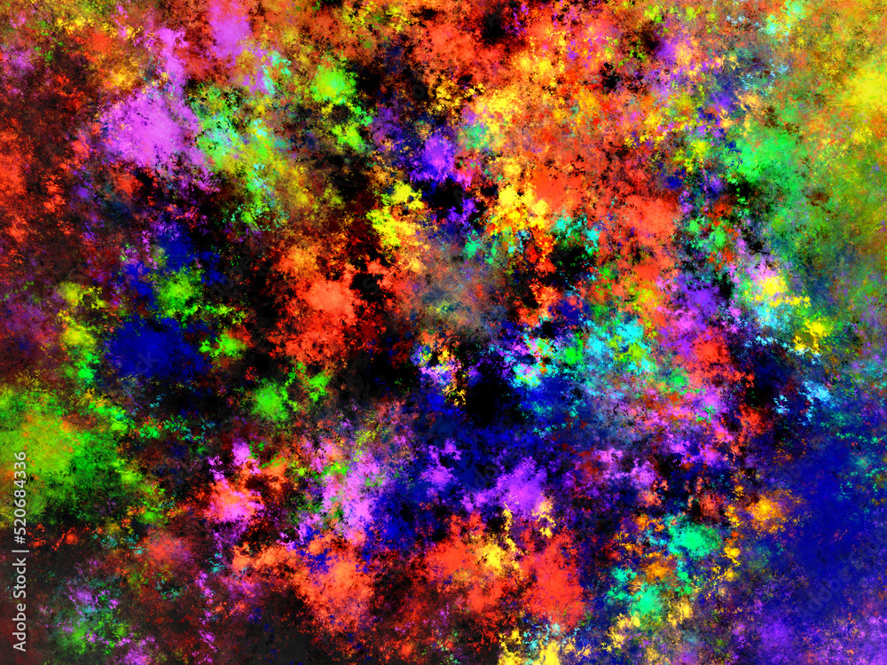 rainbow abstract fractal background 3d rendering illustration