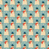 Vintage retro Christmas pattern with with Snowman .Background with Christmas Snowman 