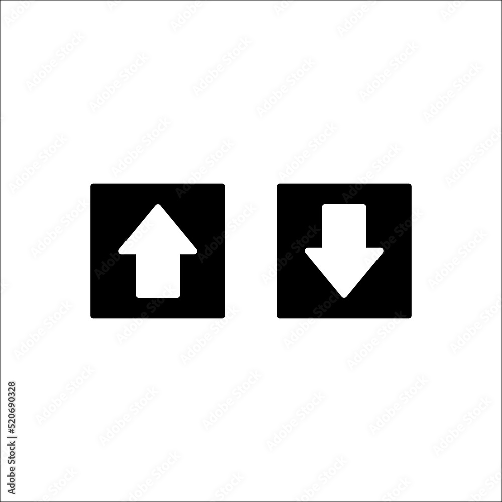 Up and down arrow keys, set for scrolling design, trendy design vector. Up and down arrow keys, set for scrolling design, trendy design vector.
