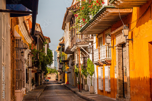 Houses of the old city of Cartagena/Colombia