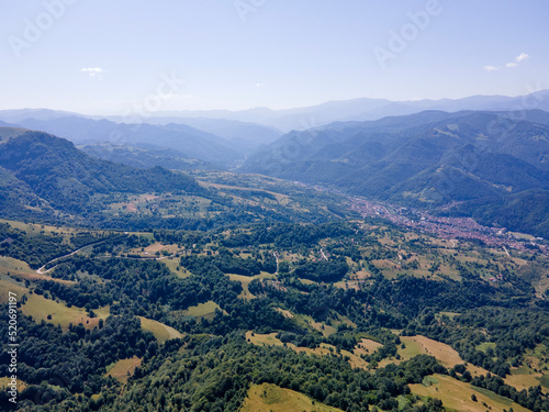 Aerial view of Balkan Mountain near town of Teteven  Bulgaria