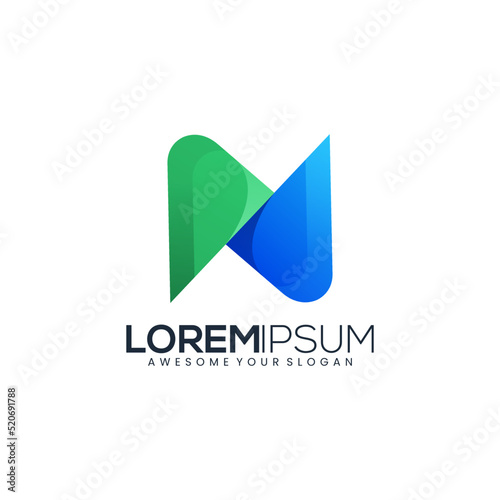 Free Download Letter N abstract colorful logo - GFXLoad