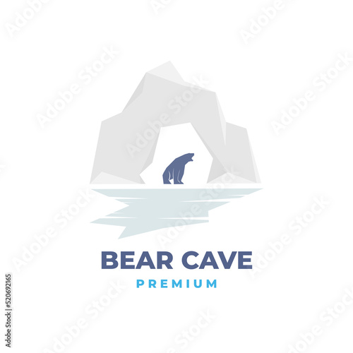 Polar Bear Cave Vector Illustration Logo
