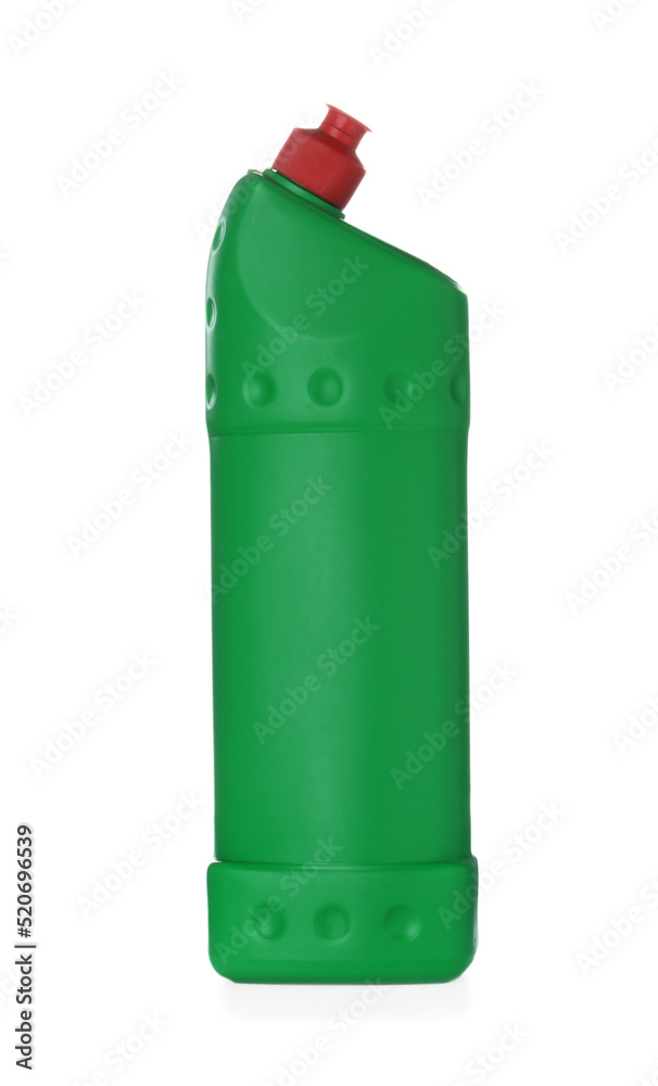 Green bottle of cleaning product isolated on white Green bottle of cleaning product isolated on white
