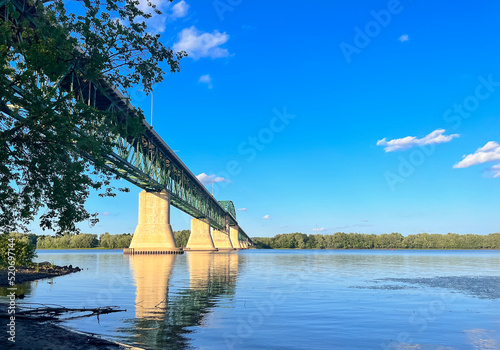 The Princess Margaret Bridge over the Saint John River in Fredericton, New Brunswick Canada