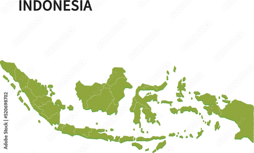 インドネシア/INDONESIAの地域区分イラスト	