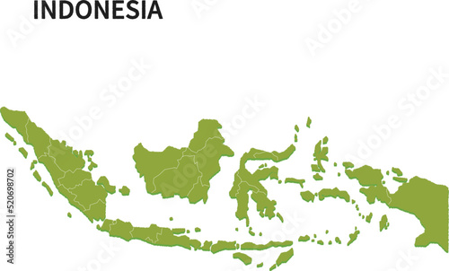 インドネシア/INDONESIAの地域区分イラスト 