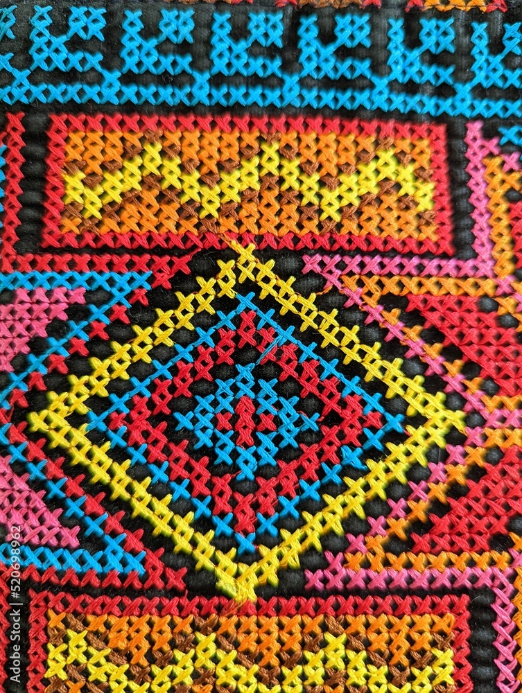 pattern of colorful mexican fabric