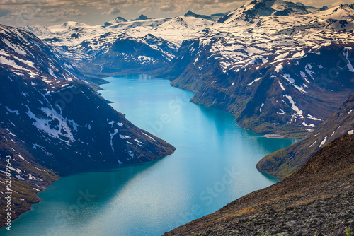 Besseggen above Lake Gjende in Jotunheimen, Norway, Northern Europe