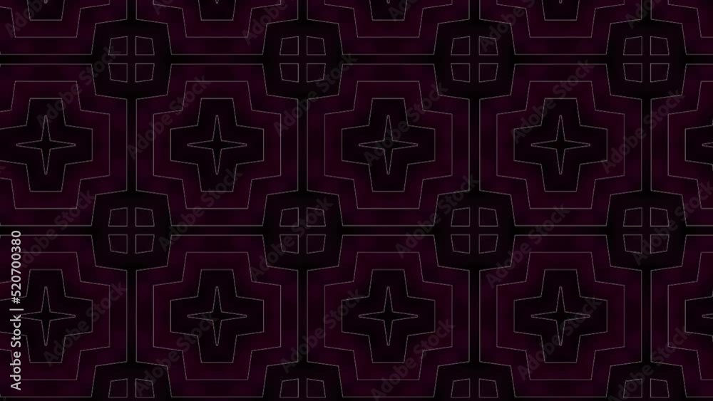 Pink dark rectangular or plus tile ornamental mosaic animation. Abstract geometric background texture slide animation Pink dark rectangular or plus tile ornamental mosaic animation. Abstract geometric background texture slide animation