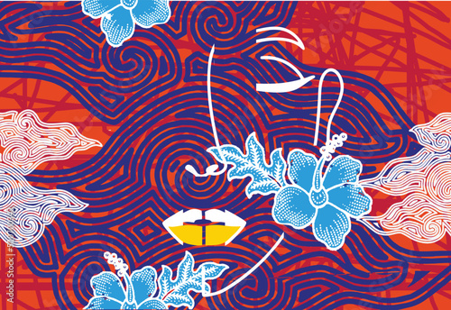 A colorful design of the mask with decorative floral motifs, artistic design art, exclusive for various purposes, EPS 10