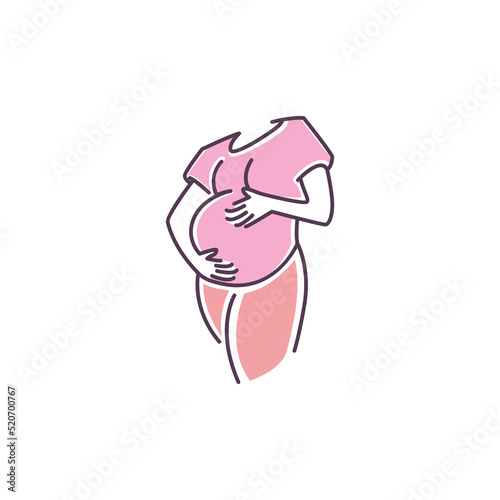 Pregnant woman vector logo design illustration