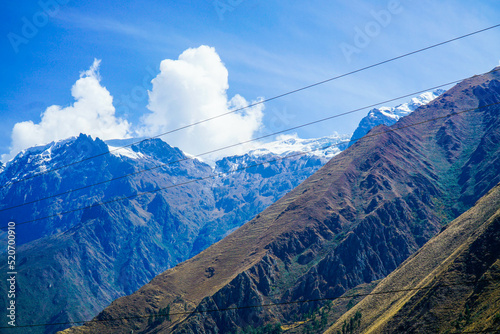 Amazing view of the train in the station of Poroy, where people travel to get to the ancient city of Machu Pichu