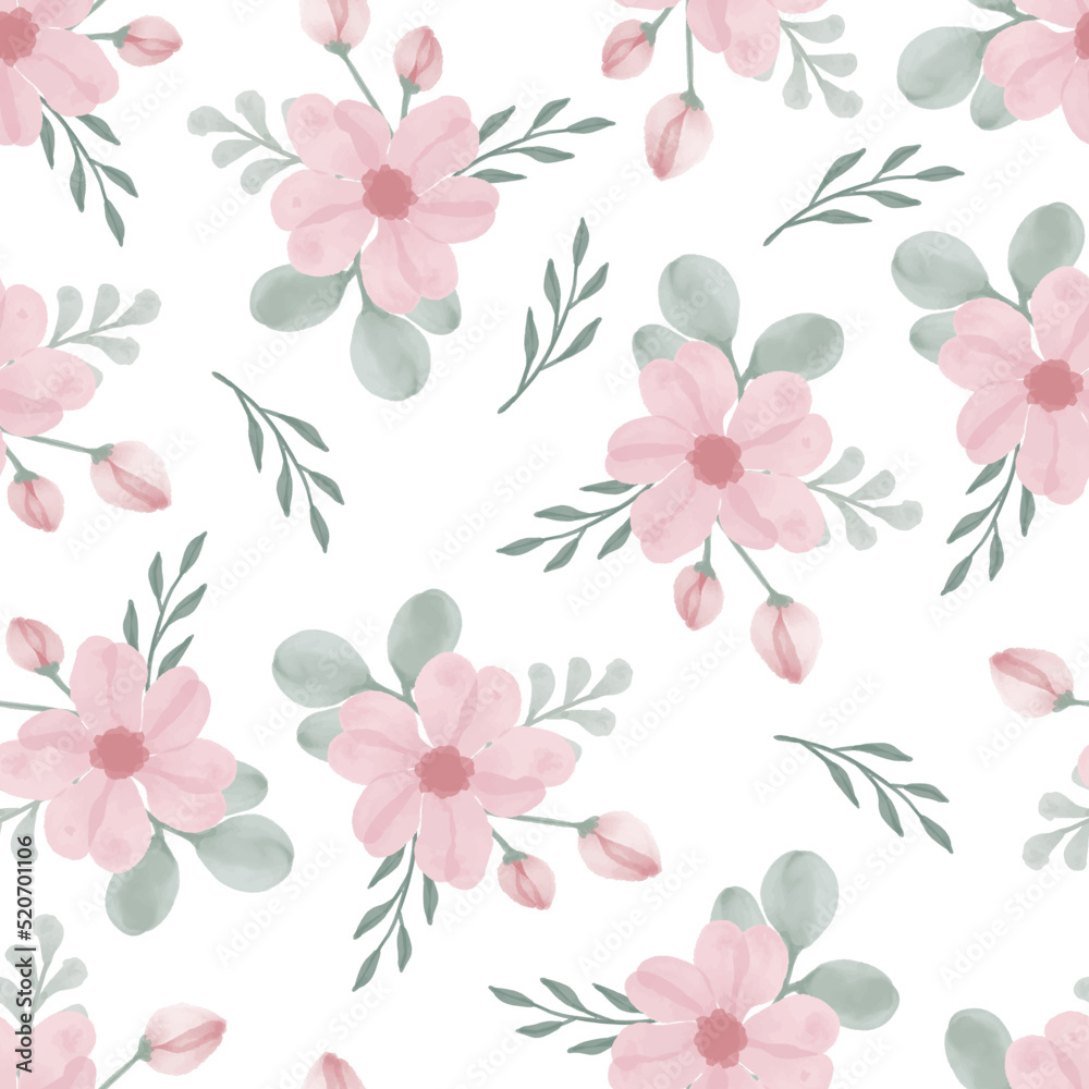 seamless pattern of pink floral for fabric