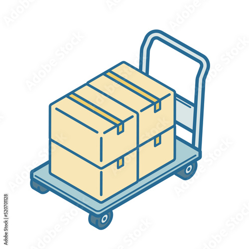 cardboard box on a trolley