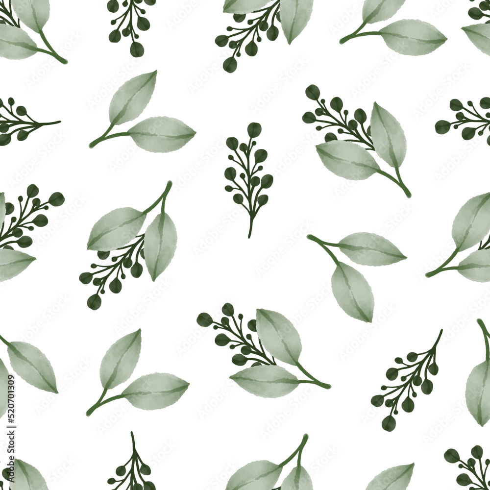 seamless pattern of green wildflower for fabric design