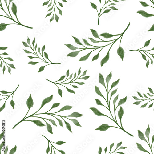 seamless pattern of fresh green leaves for wallpaper © else_lalala