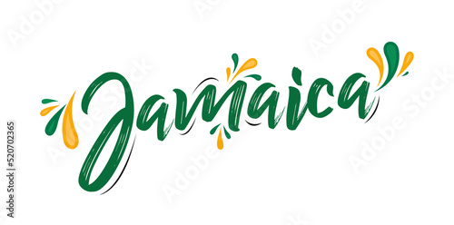 Jamaica typographic design Jamaican flag colors vector illustration photo