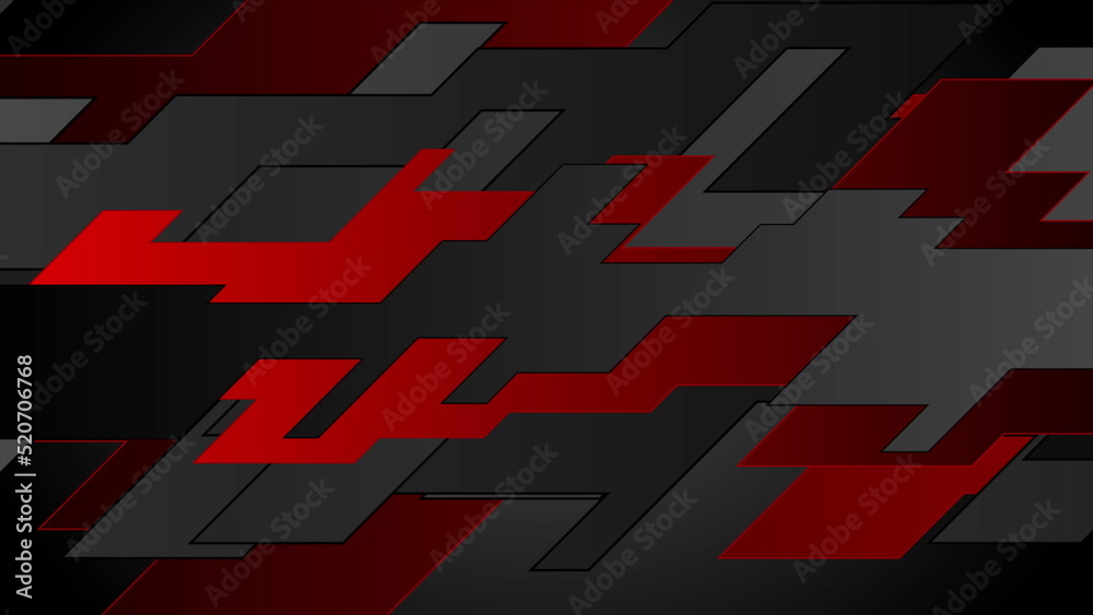Red and black geometric abstract technology background Red and black geometric abstract technology background