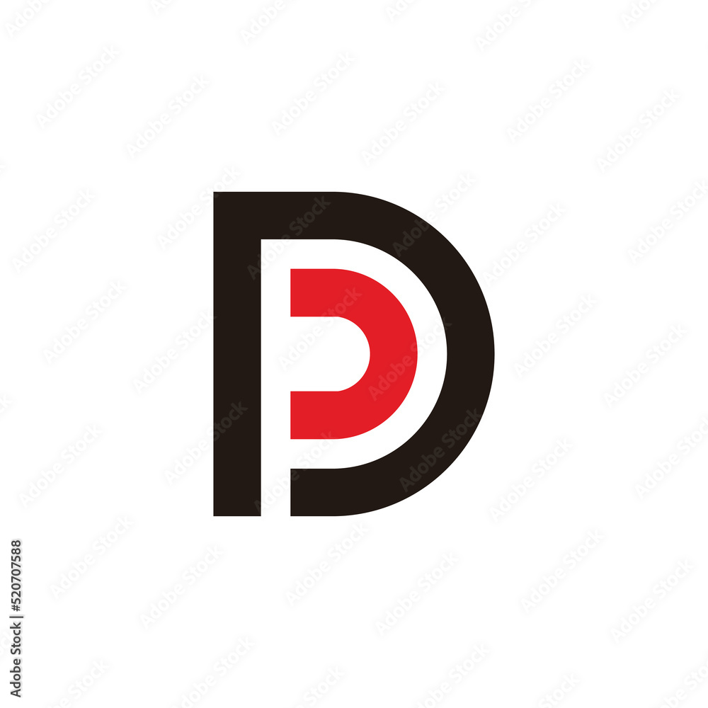 letter pd simple negative space geometric logo vector letter pd simple negative space geometric logo vector