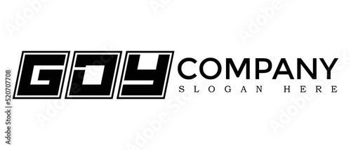 Plakat GDY three Letter Rounded rectangle boxes shape element symbol digital initial technology Media business logo design, Vector Template