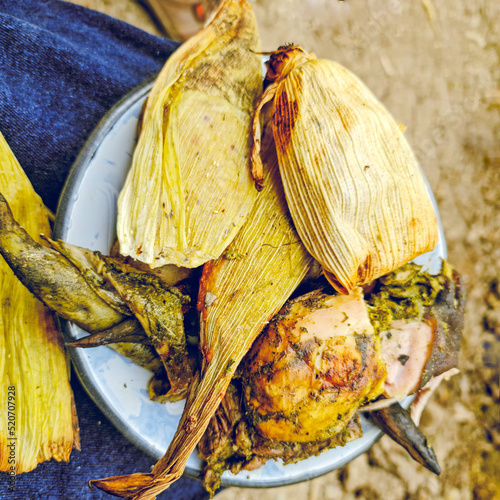 Andean food dish from Peru, highland banquet. photo