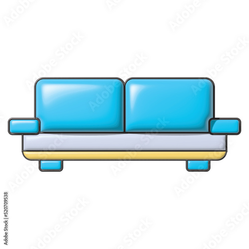 Sofa 3d cartoon icon style 
