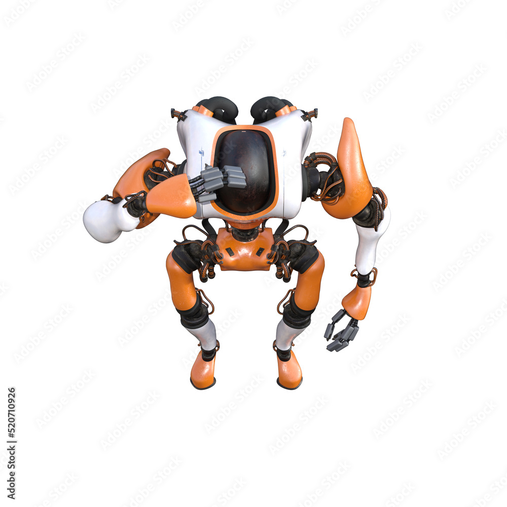 Cartoon character roboter isolated on white background. Character for collages, Clipart, photobashing. 3d rendering illustration. Cartoon character roboter isolated on white background. Character for collages, Clipart, photobashing. 3d rendering illustration.