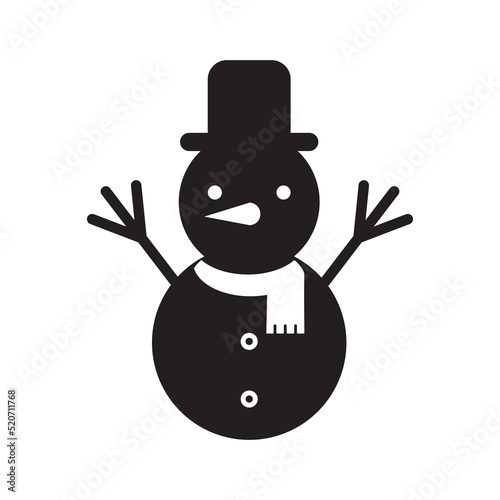 Snowman icon vector illustration sign	