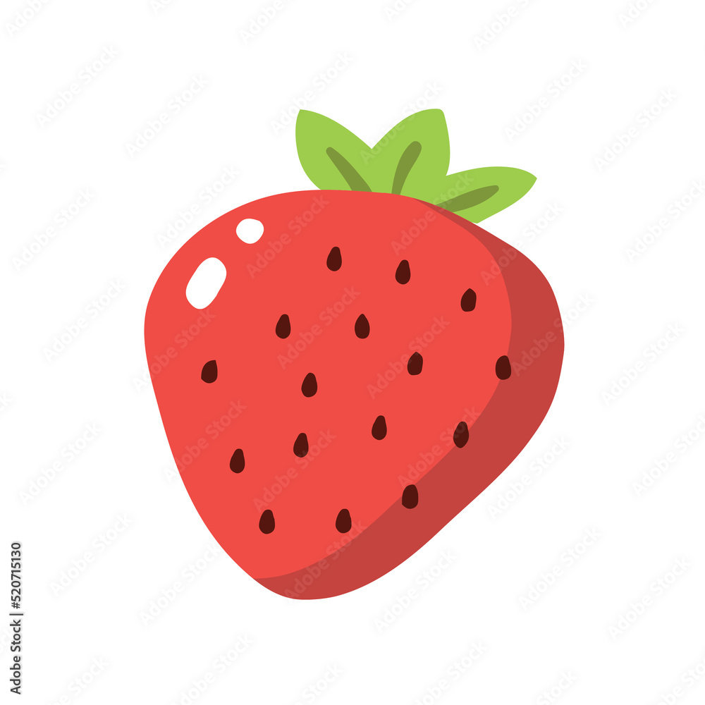 Strawberry Fruit 2D Illustration Strawberry Fruit 2D Illustration