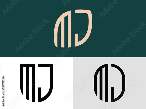 Creative Initial Letters MJ Logo Designs Bundle.