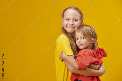 happy siblings portrait