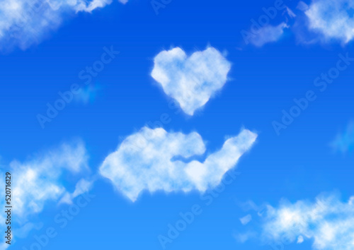 Nubes con forma de mano sujetando corazón. Nubes en medio del cielo. Textura de nubes. Fondo de cielo soleado. Donación