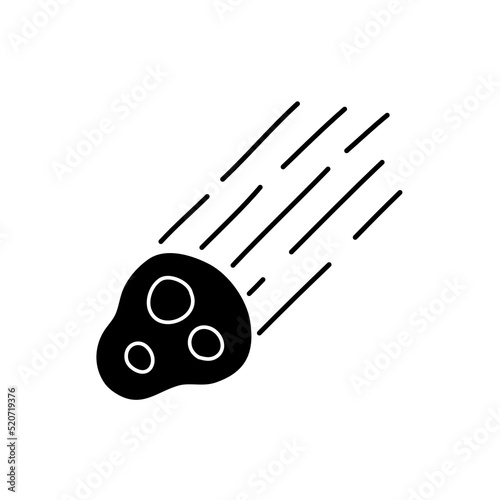 Hand drawn meteorite icon isolated on white background. Vector doodle illustration..