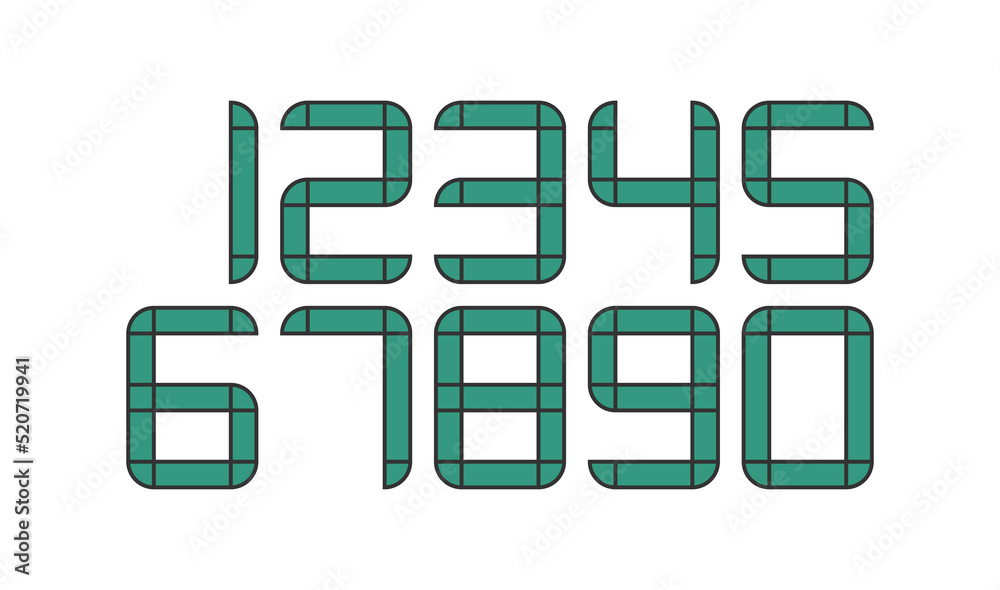 Numbers set vector, modern design. Numbers set vector, modern design.