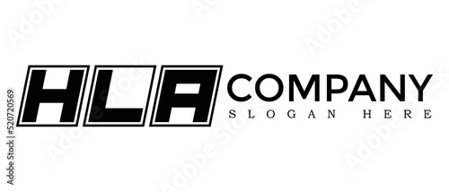 HLA three Letter Rounded rectangle boxes shape element symbol digital initial technology Media business logo design, Vector Template