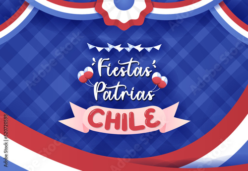Fiestas Patrias Celebration Flat Illustration Design