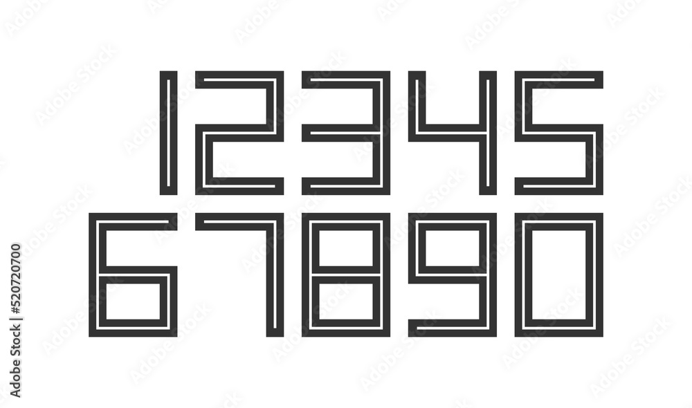 Numbers set vector, modern design.