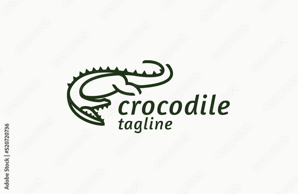 Crocodile logo icon design template flat vector illustration Crocodile logo icon design template flat vector illustration