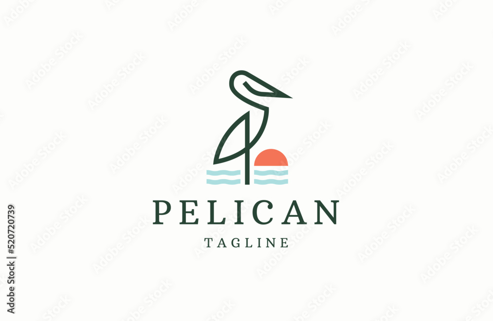 Pelican bird logo icon design template flat vector illustration Pelican bird logo icon design template flat vector illustration