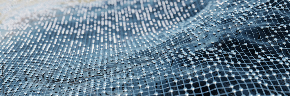 Naklejka premium Abstract network background. Dot and line. Digital data connection. Blockchain technology,