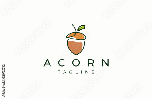 Acorn logo icon design template flat vector illustration