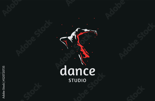 Dance logo icon design template flat vector illustration