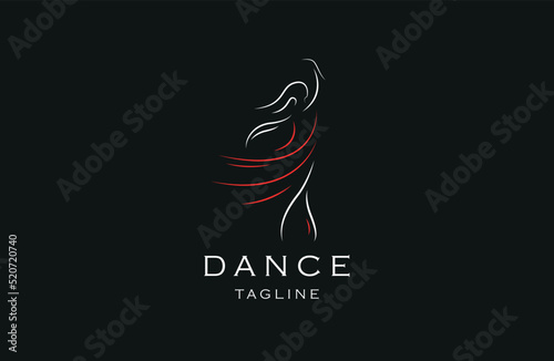 Dance logo icon design template flat vector illustration