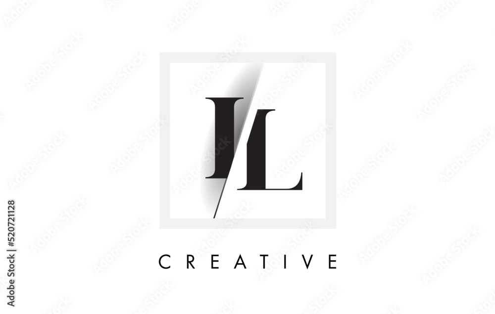 IL Serif Letter Logo Design with Creative Intersected Cut. IL Serif Letter Logo Design with Creative Intersected Cut.