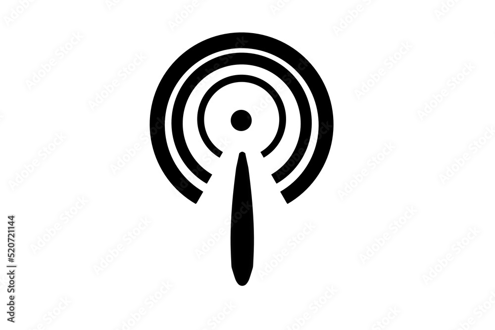 3D wifi sign symbol black white background isolated 3D wifi sign symbol black white background isolated