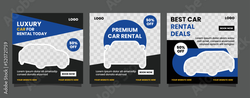 Car rental online and social media promotion template. Advertising, advertising banner, product marketing